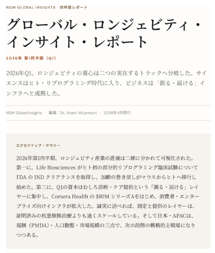 グローバル・ロンジェビティ・インサイト・レポート サンプル(表紙)