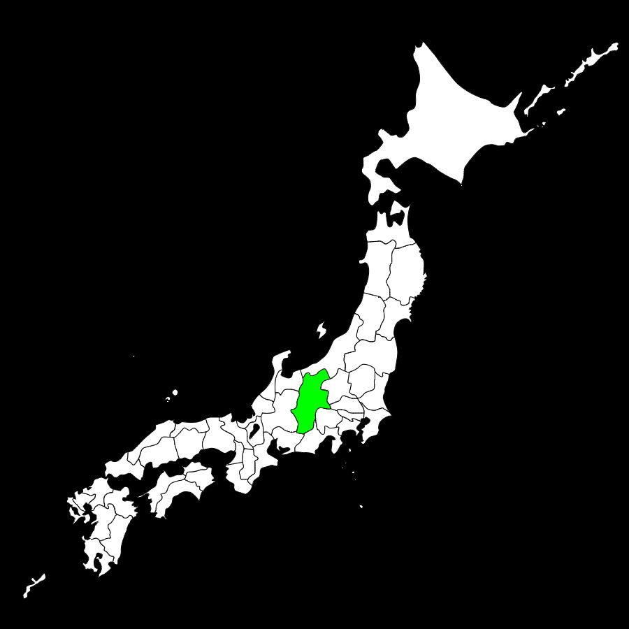 日本地図における長野市の位置